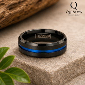 Titanium Carbon Fiber Ring – Men's Modern Wedding Band