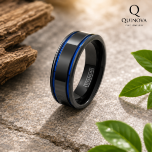 Titanium Hammered Band – Men's Rustic Textured Wedding Ring