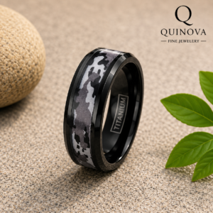 Black Titanium Ring – Men's 8mm Matte Finish Wedding Band