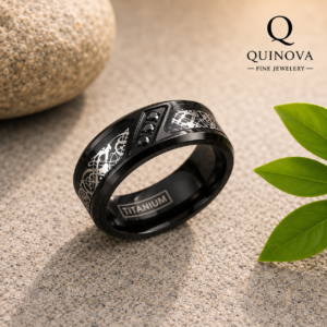 8mm Brushed Titanium Wedding Band – Men's Lightweight Ring