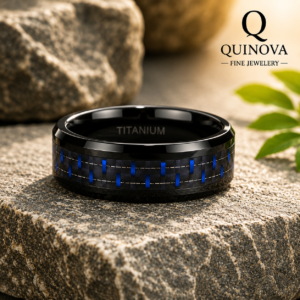 Black Ceramic Ring – Men's Matte Dome Wedding Band