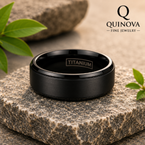 8mm Two-Tone Tungsten Ring – Men's Black and Silver Wedding Band