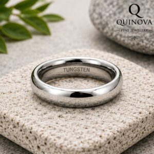White CZ Pave Band Ring – Sterling Silver Diamond-Look