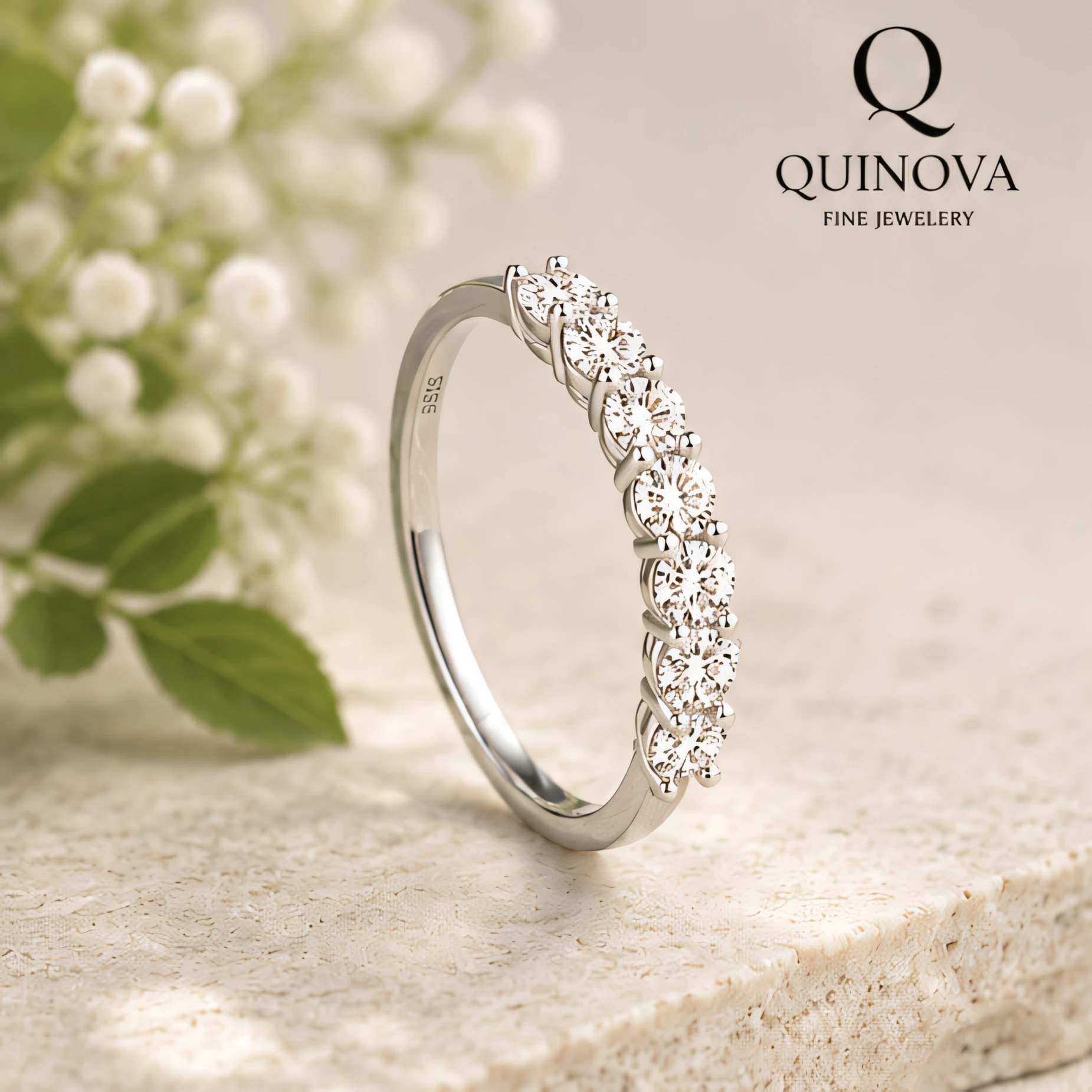 S925 Sterling Silver Seven-Stone Band - Image 2