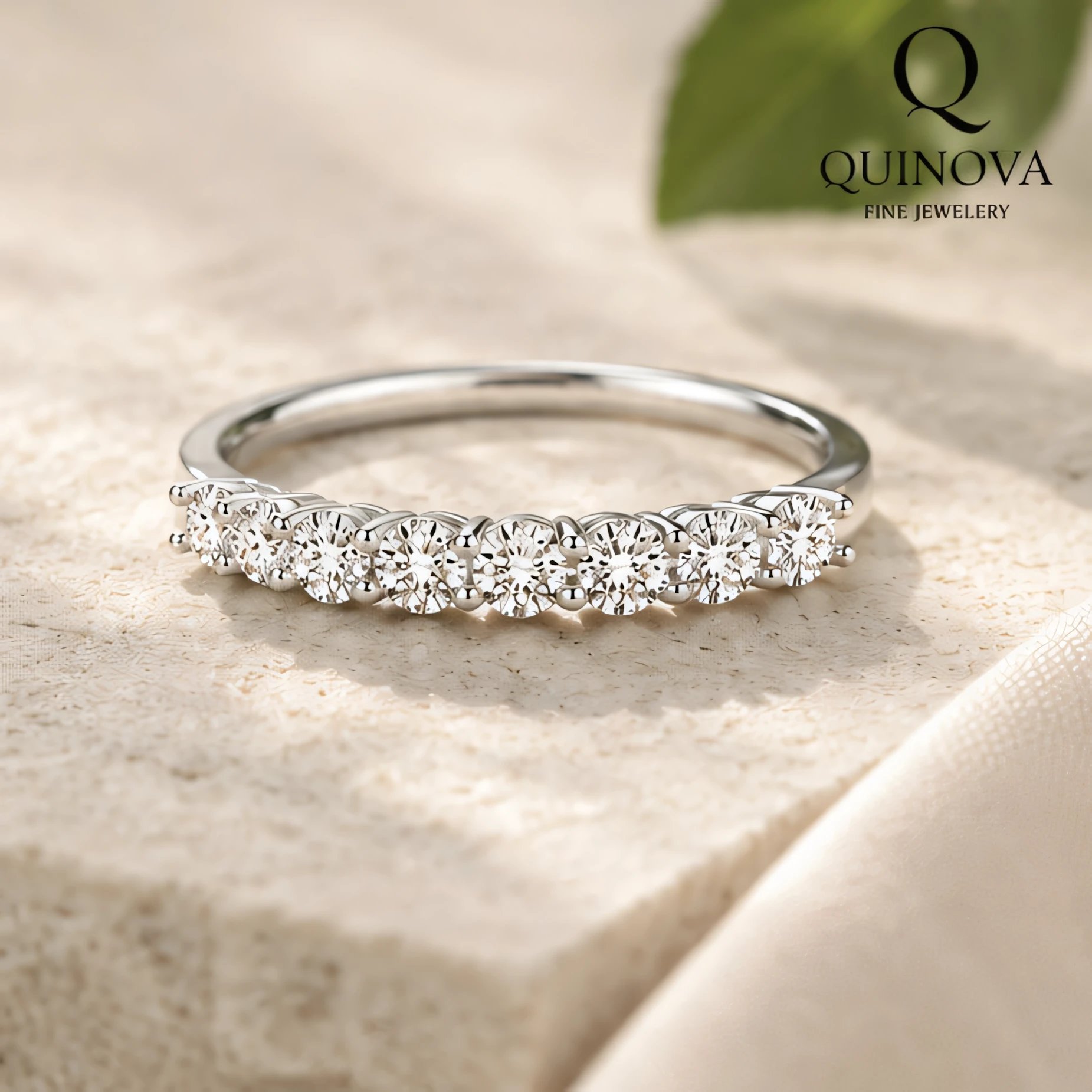 S925 Sterling Silver Seven-Stone Band - Image 4