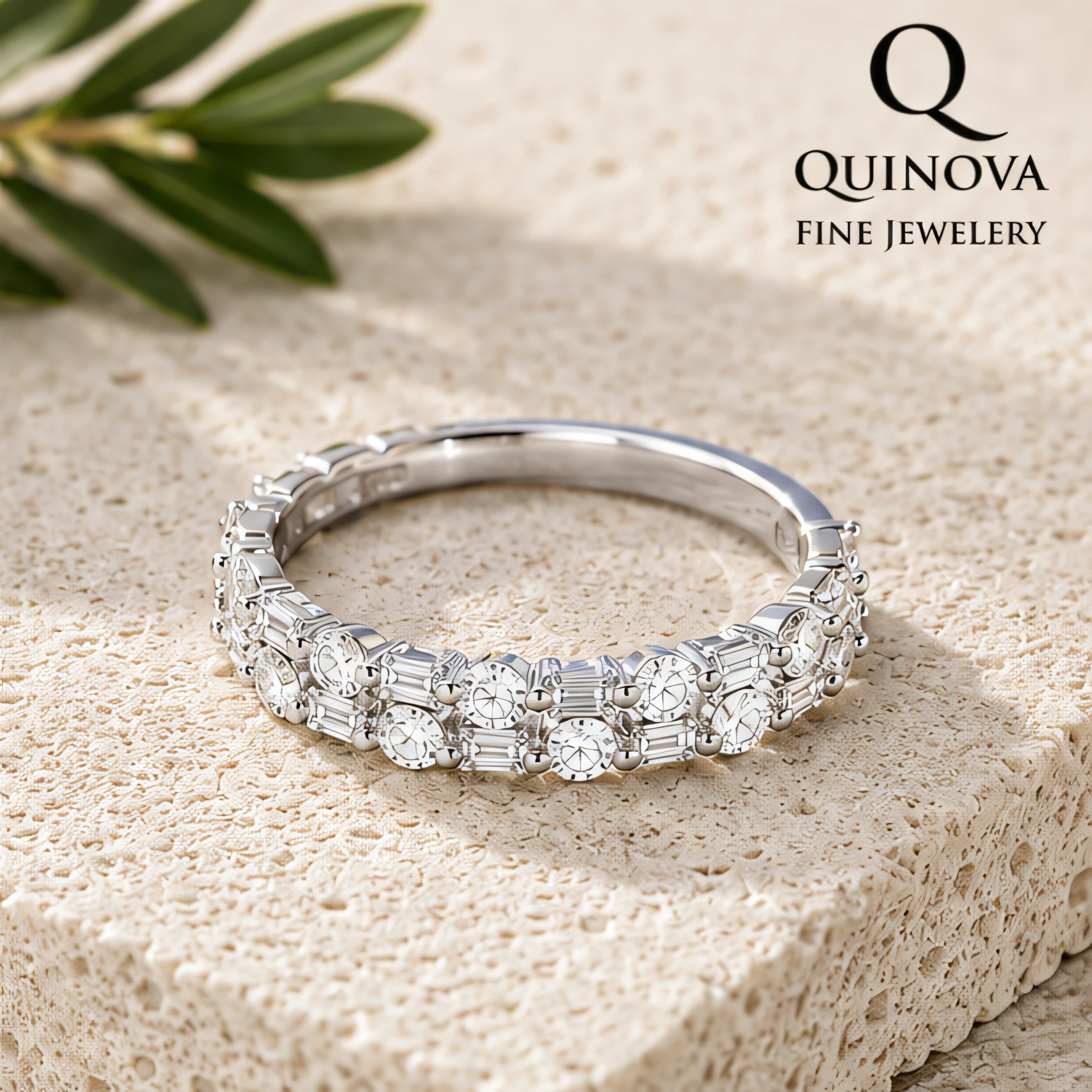 S925 Silver Alternating Eternity Ring