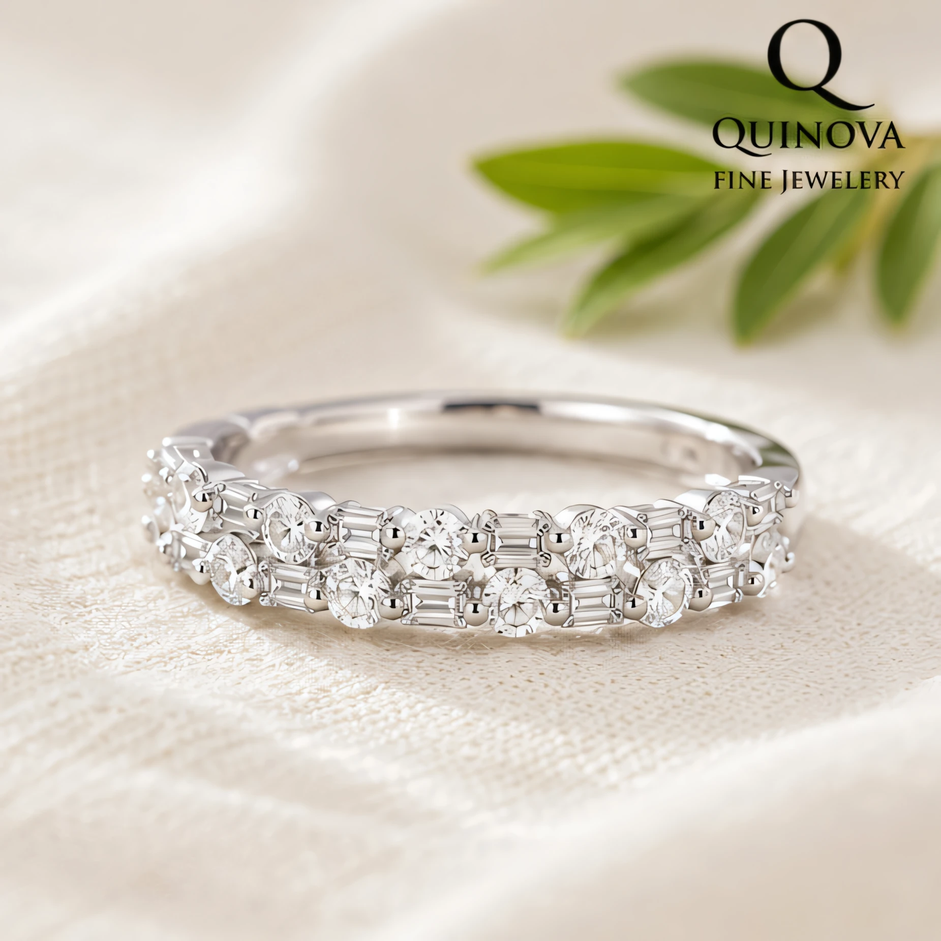 S925 Silver Alternating Eternity Ring - Image 3