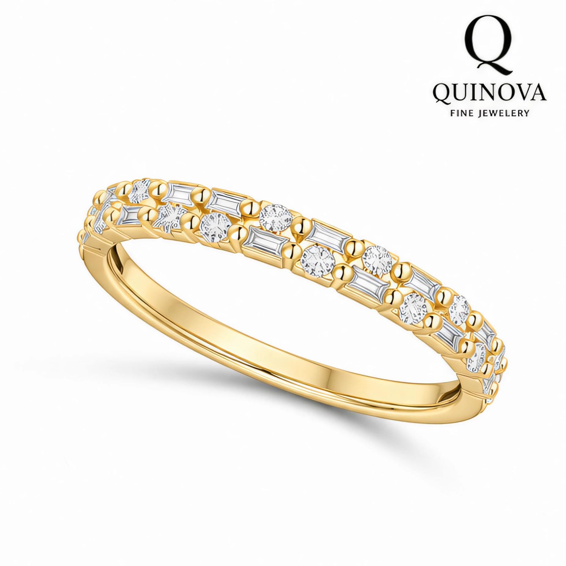 Gold Plated Round CZ Eternity Band
