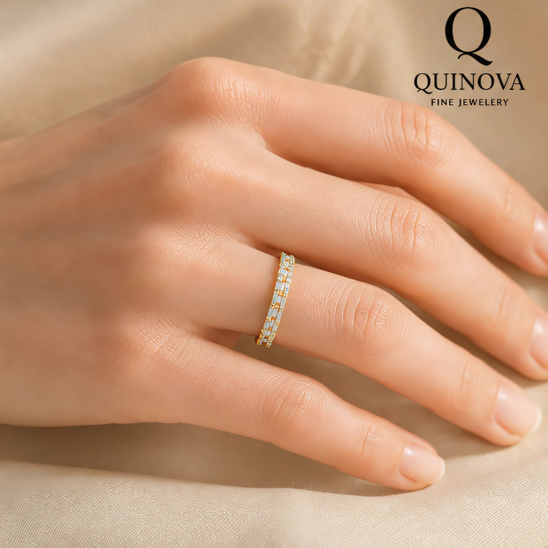 Gold Plated Round CZ Eternity Band - Image 5