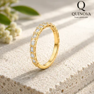 Gold Plated Round CZ Eternity Band
