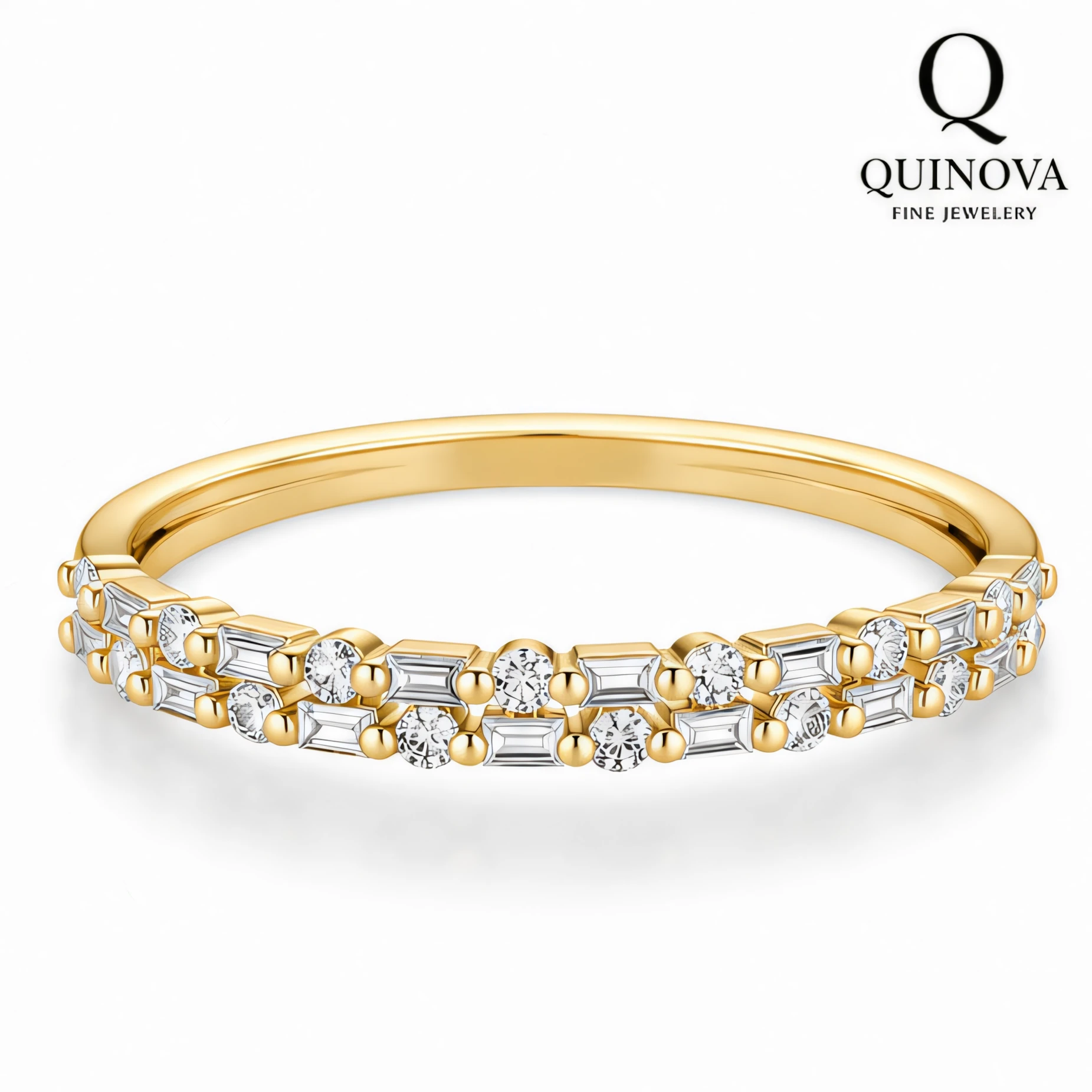 Gold Plated Round CZ Eternity Band - Image 6